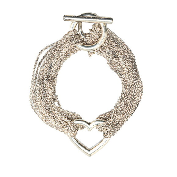 TIFFANY Silver Heart Charm Bracelet